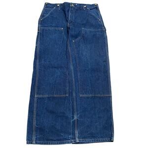 Vintage Carhartt Mens Double Knee Loose Fit Logger Dungaree Jeans B07 DNM 36x30